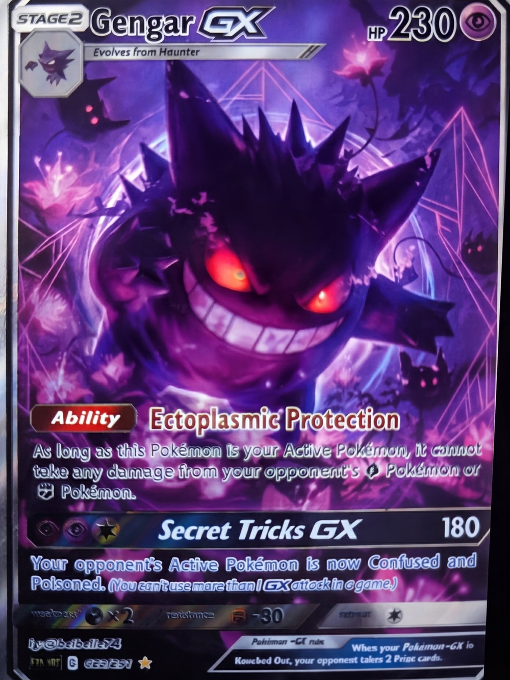 Gengar-GX Collectible Trading Card - Purple